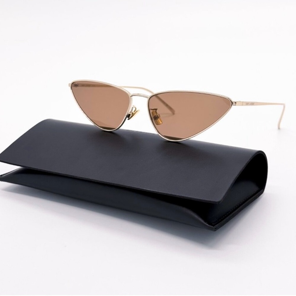 Saint Laurent 63 MM Gold Cat Eye Sunglasses